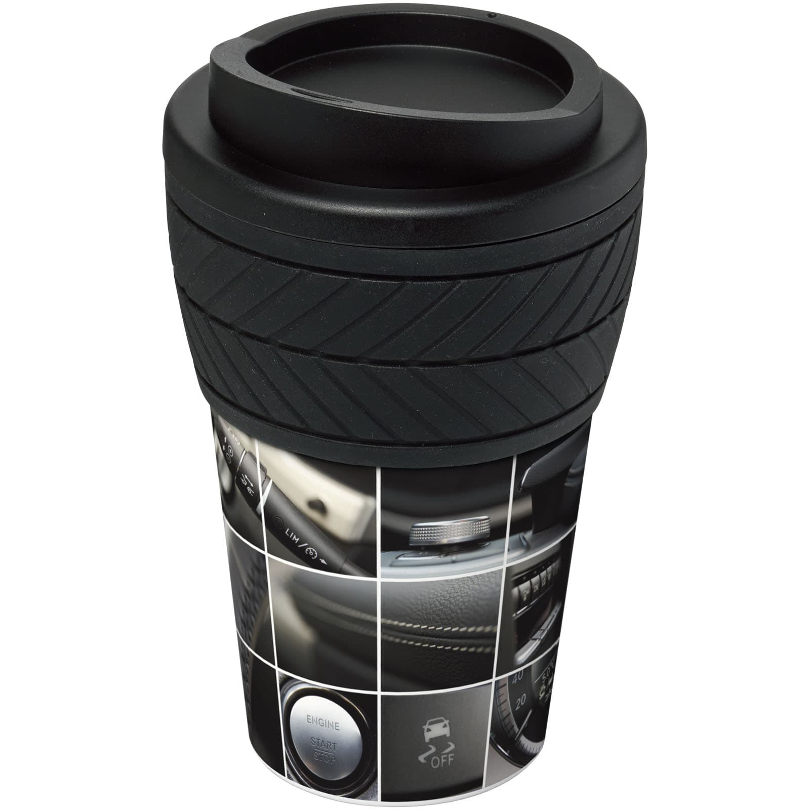 Brite-Americano® 350 ml isolert kopp med dekkgrep, Solid svart