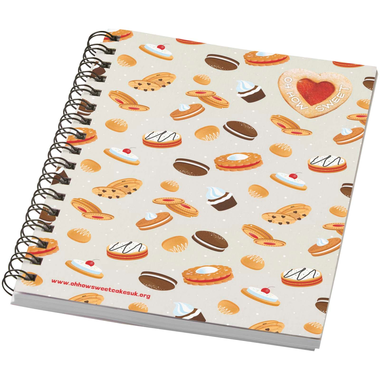 Desk-Mate® A6 farget notatbok med spiral, Elfenbenshvit