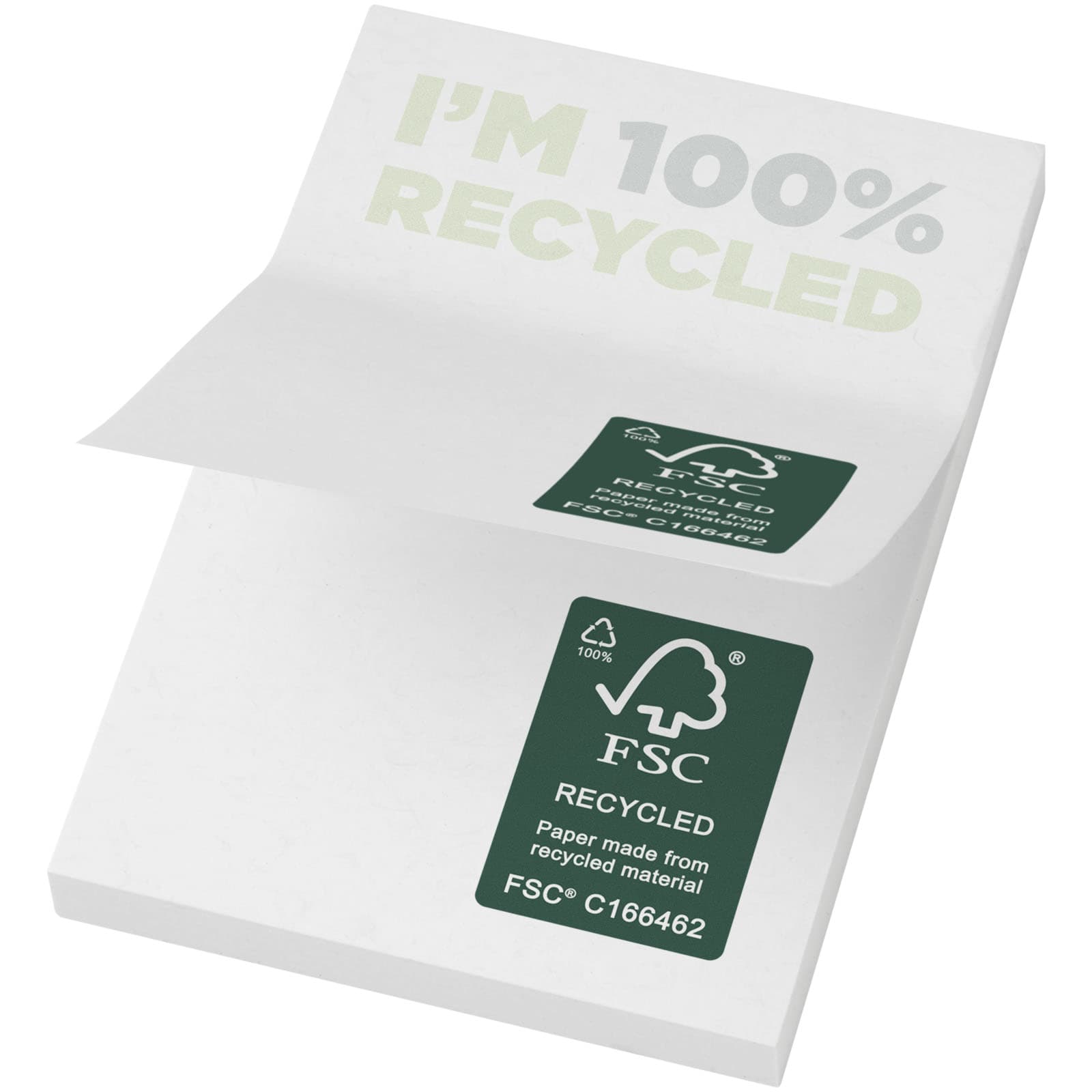 Sticky-Mate® resirkulerte klistrelapper 50 x 75 mm, Hvit