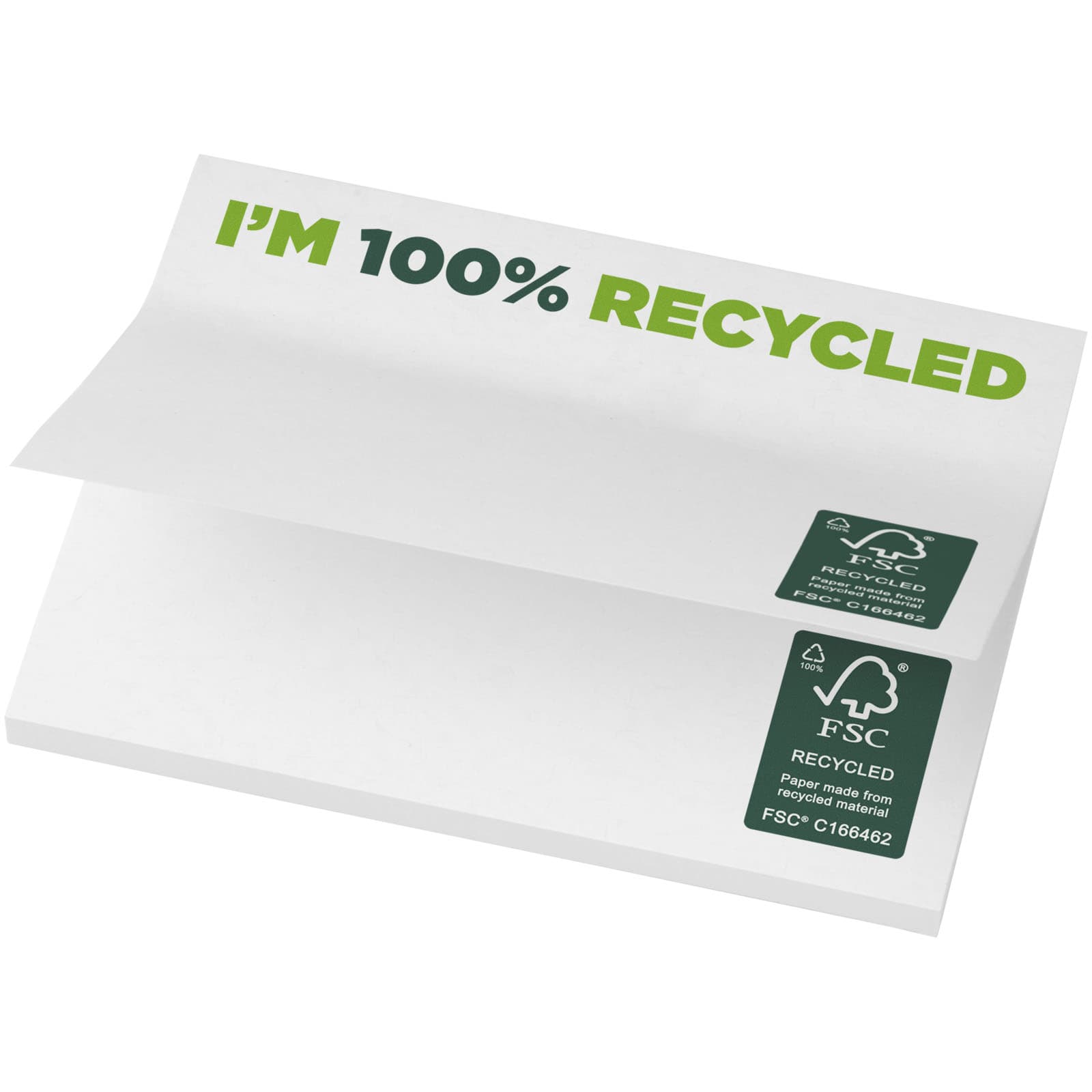 Sticky-Mate® resirkulerte klistrelapper 100 x 75 mm, Hvit
