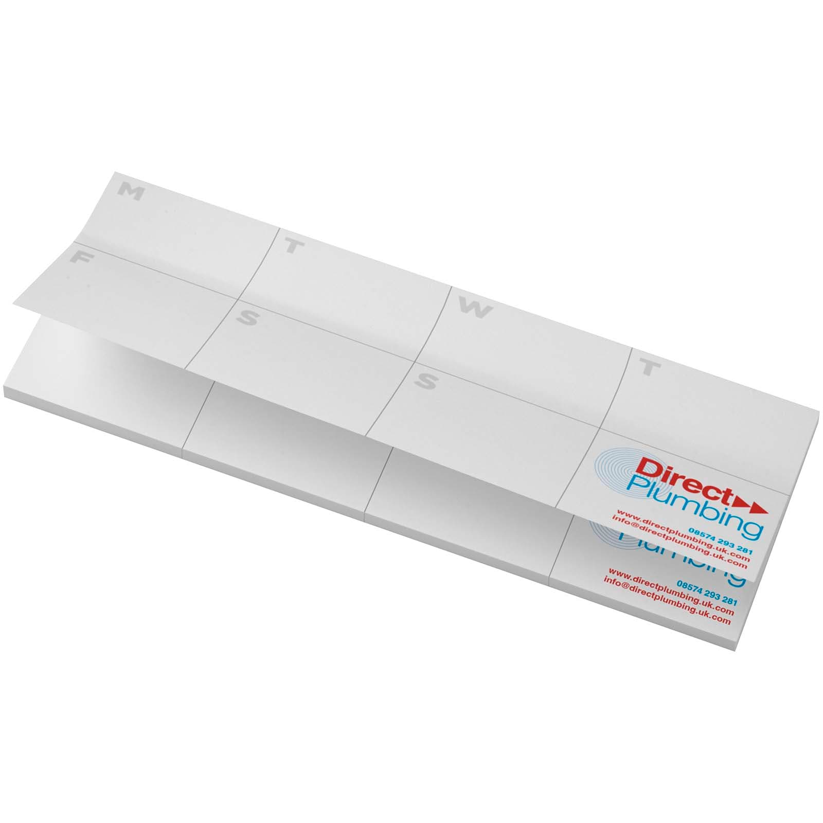 Sticky-Mate® resirkulerte klistrelapper med trykt kalender, Hvit