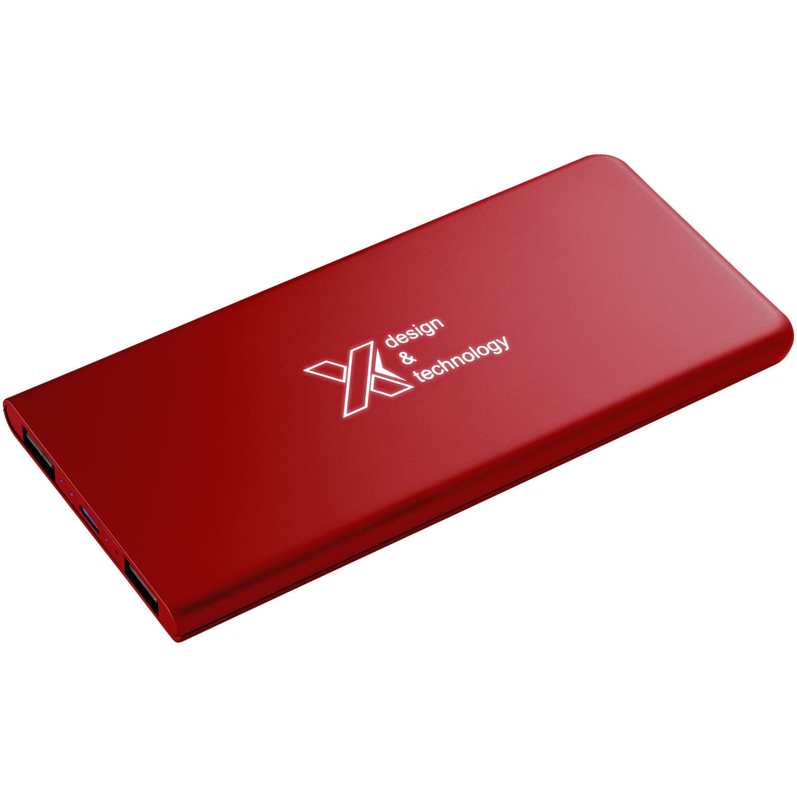 SCX.design P15 lysende 5000 mAh mobillader, Mellomrød