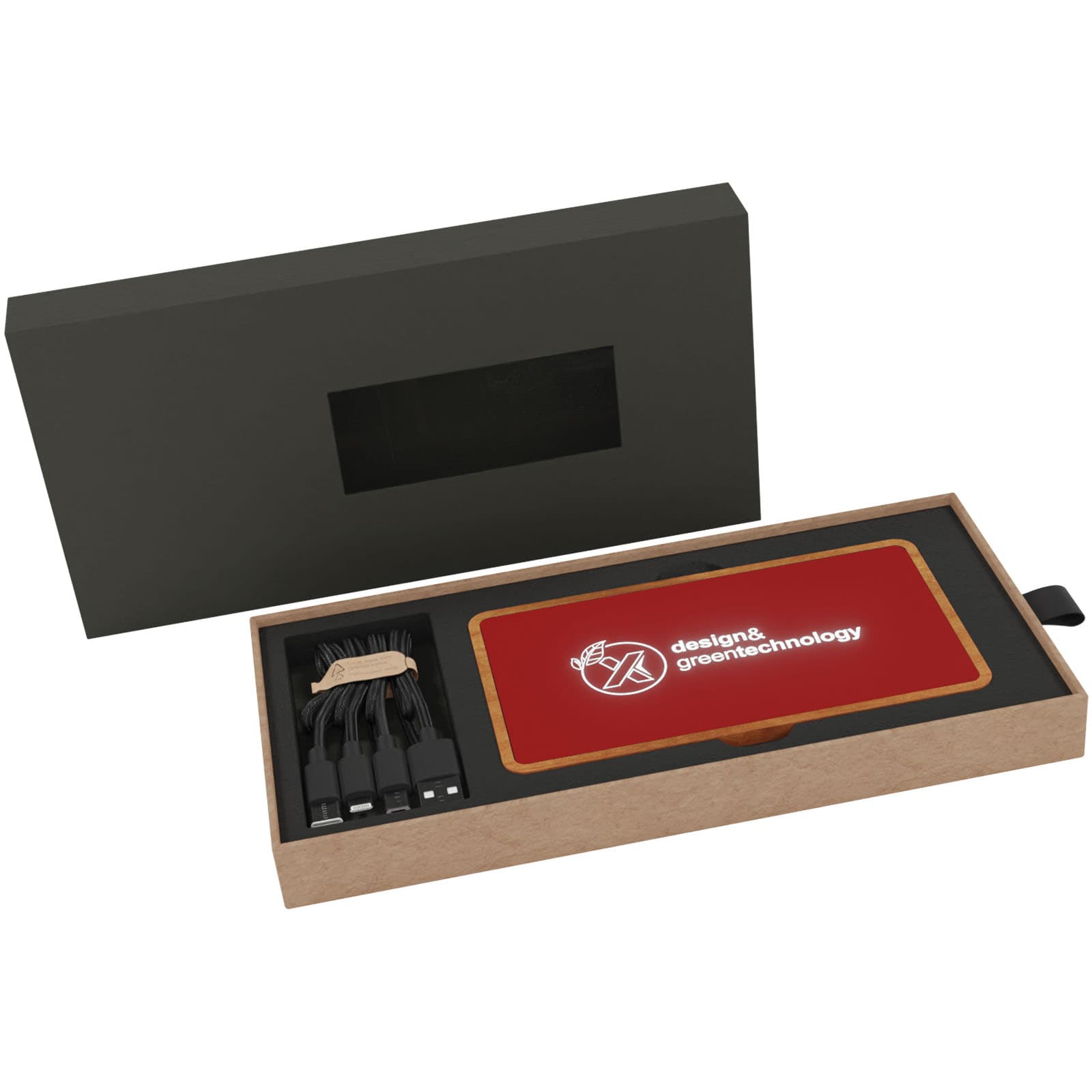 SCX.design P36 5 000 mAh opplyst trådløs mobillader, Mellomrød