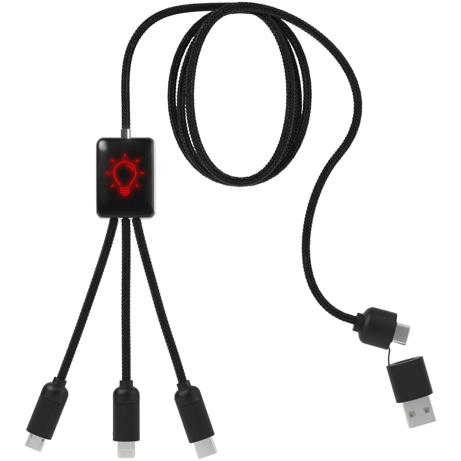 SCX.design C28 5-i-1 forlenget ladekabel, Rød