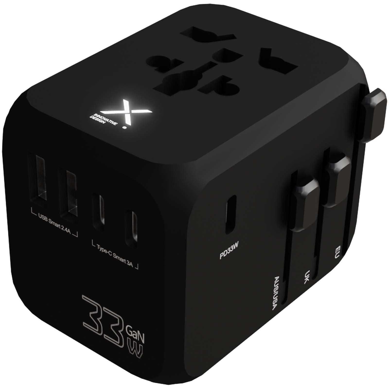SCX.design T16 universal reiseadapter, Solid svart