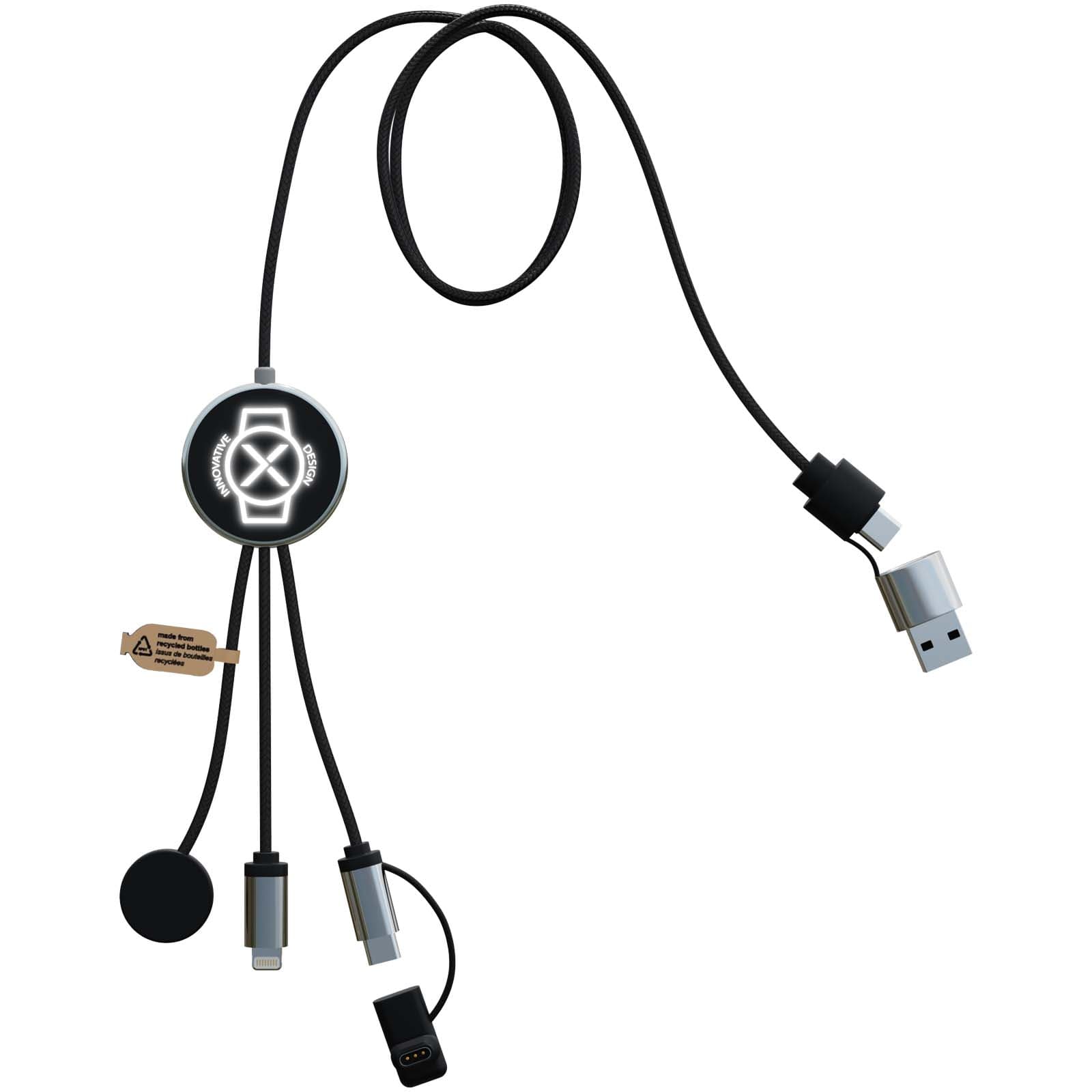 SCX.design C34 7-i-1 ladekabel for smartklokker, Solid svart