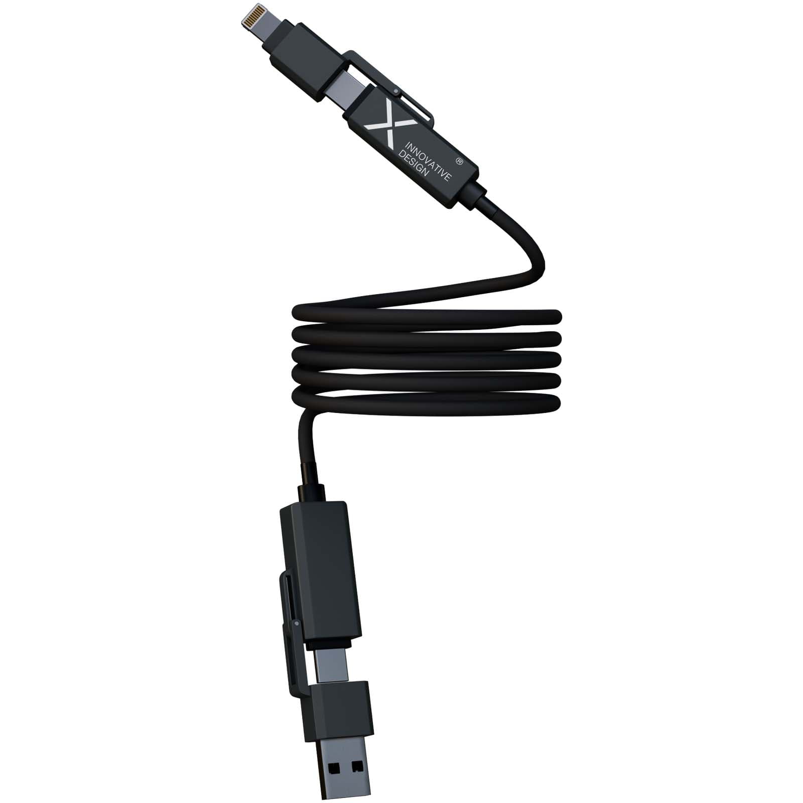 SCX.design C59 100 W magnetisk silikon ladekabel, Solid svart