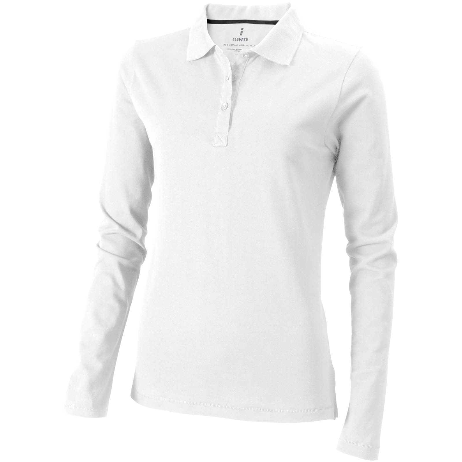 Calgary 180 g/m² langermet polo dame, Hvit