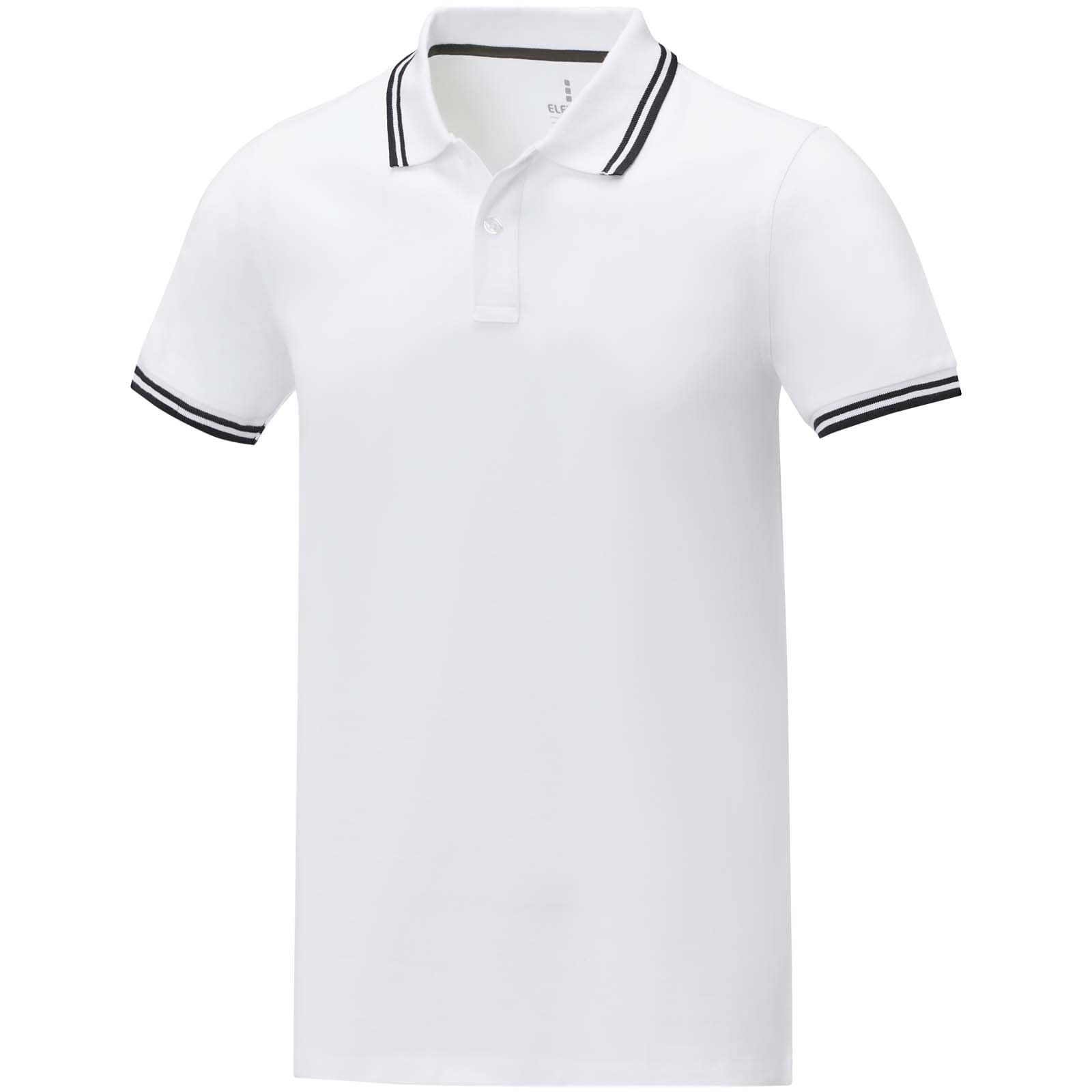 Amarago 200 g/m² kortermet polo med kontrastfarge herre, Hvit