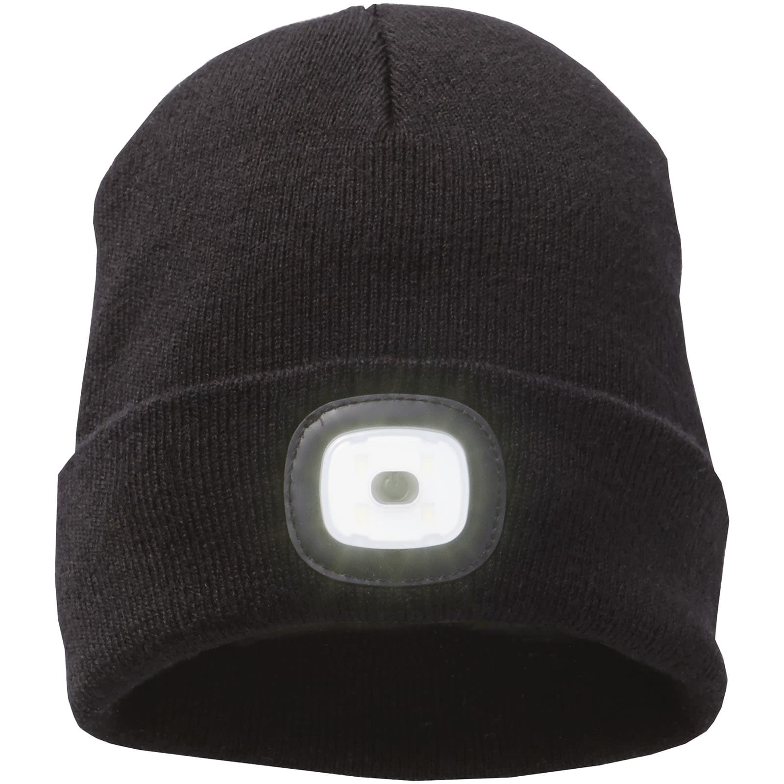 Mighty LED strikket lue, Solid svart