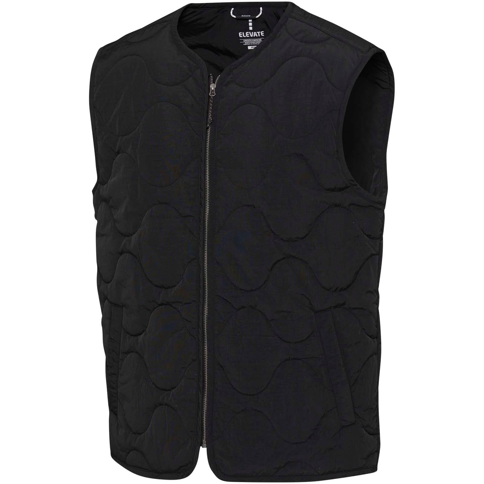 Quartz GRS resirkulert unisex vattert vest, Solid svart