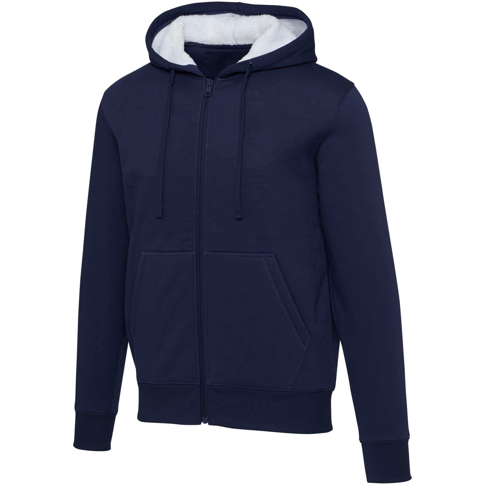 Natron 320 g/m² sherpahettegenser med hel glidelås, Marineblå