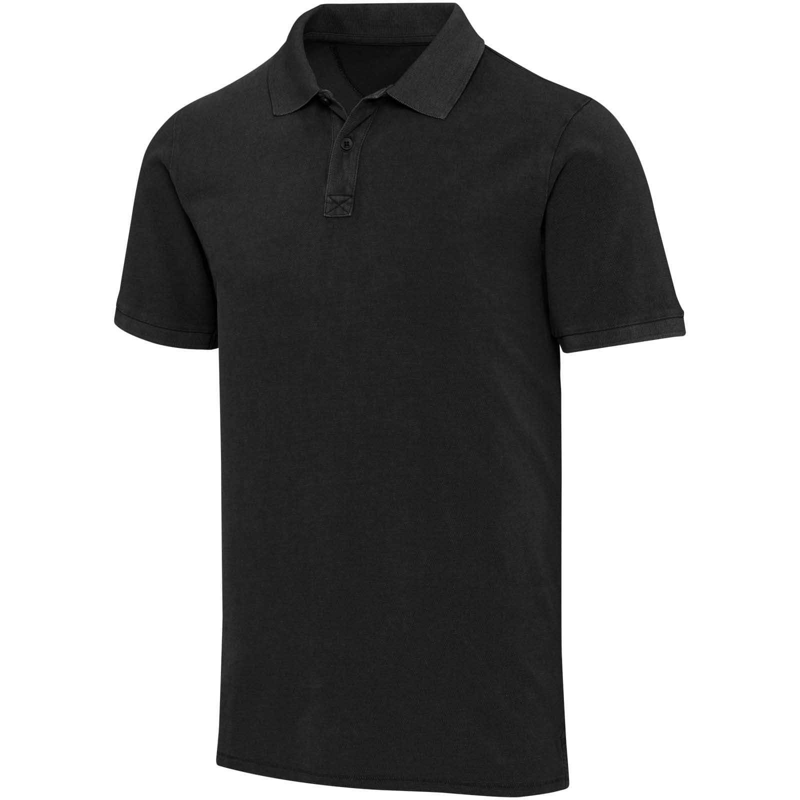 Calgary 200 g/m2 vasket polo til herre, Solid svart
