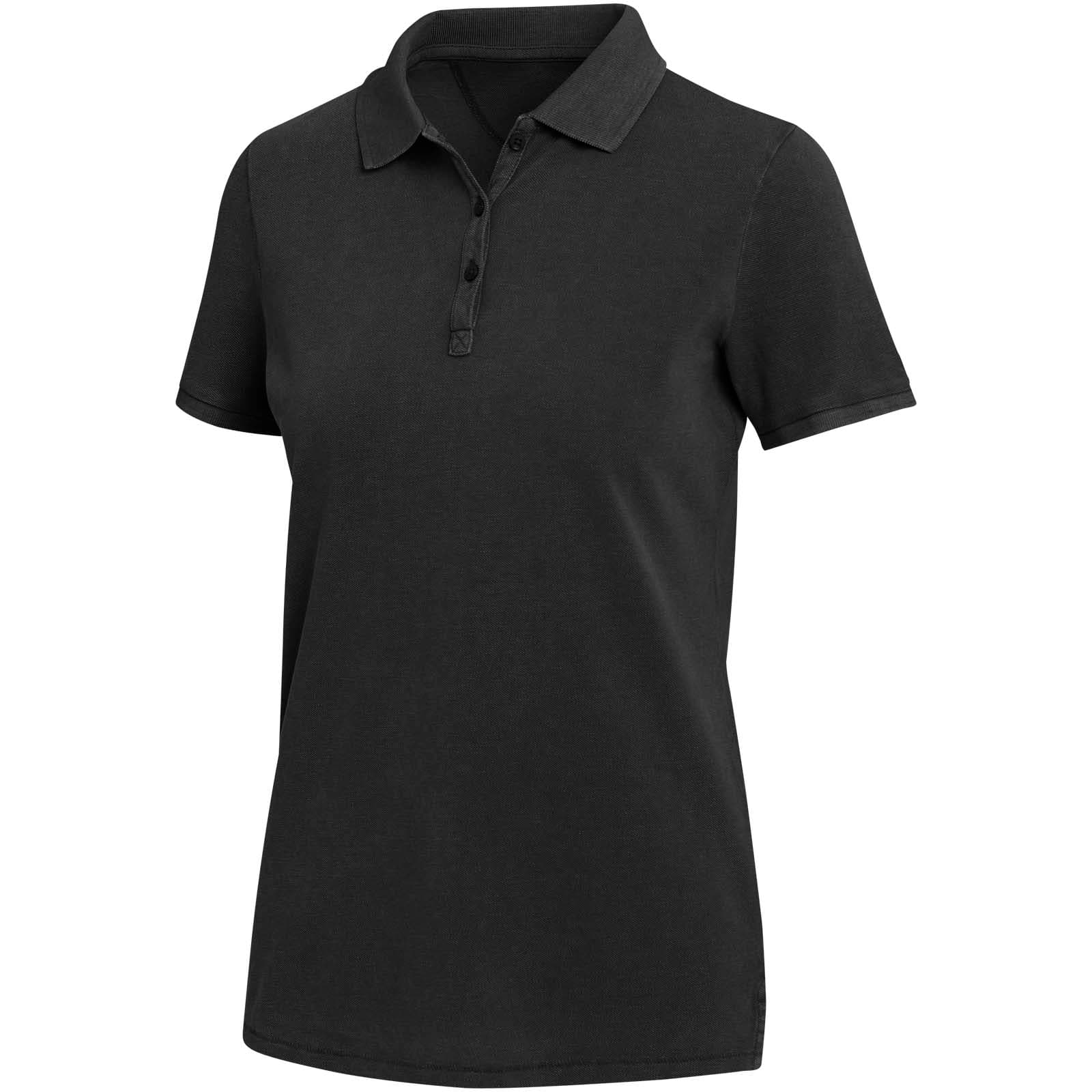 Calgary 200 g/m2 vasket polo til dame, Solid svart