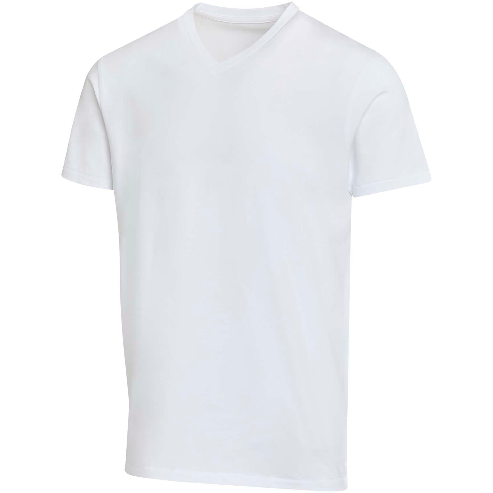 Balfour 200 g/m² kortermet OCS organisk unisex t-skjorte med v-hals, Hvit