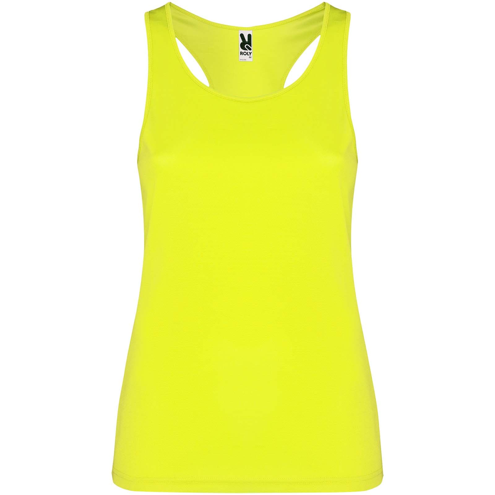 Shura 140 g/m² teknisk singlet for damer, Fluorgul