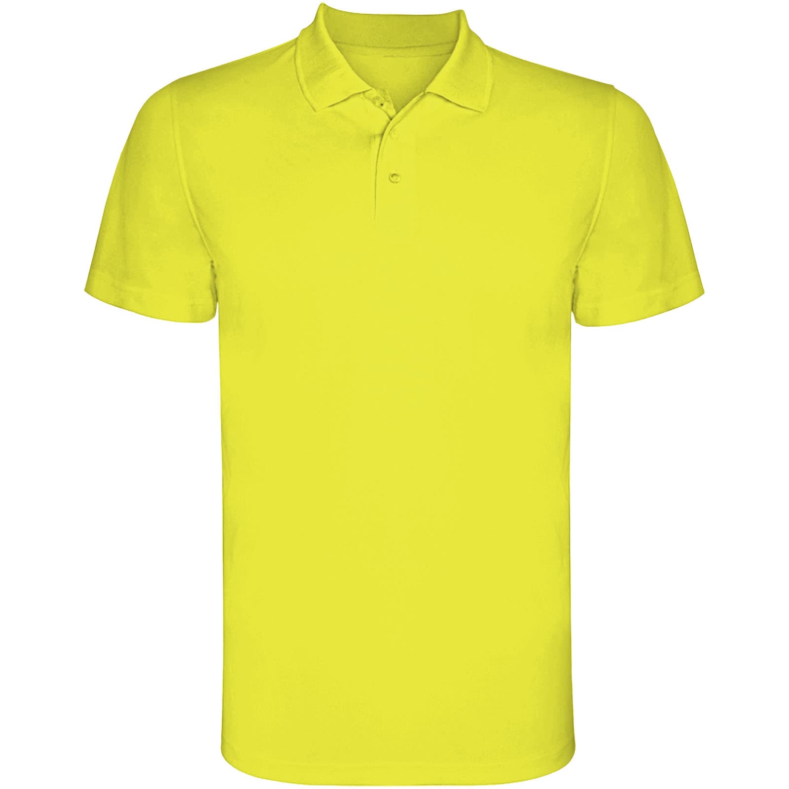Monzha 150 g/m² kortermet teknisk polo for herre, Fluorgul