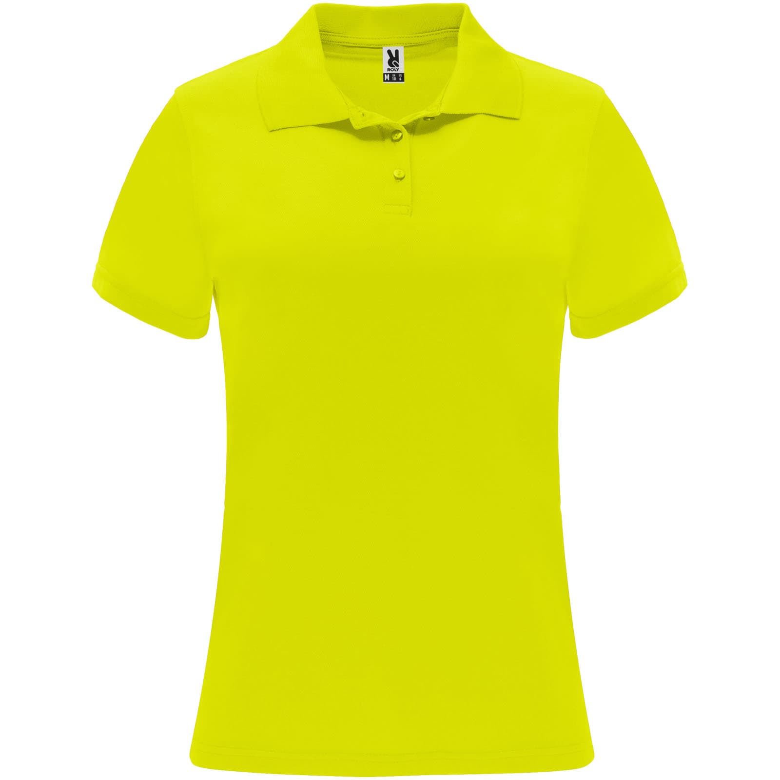 Monzha 150 g/m² kortermet teknisk polo for dame, Fluorgul