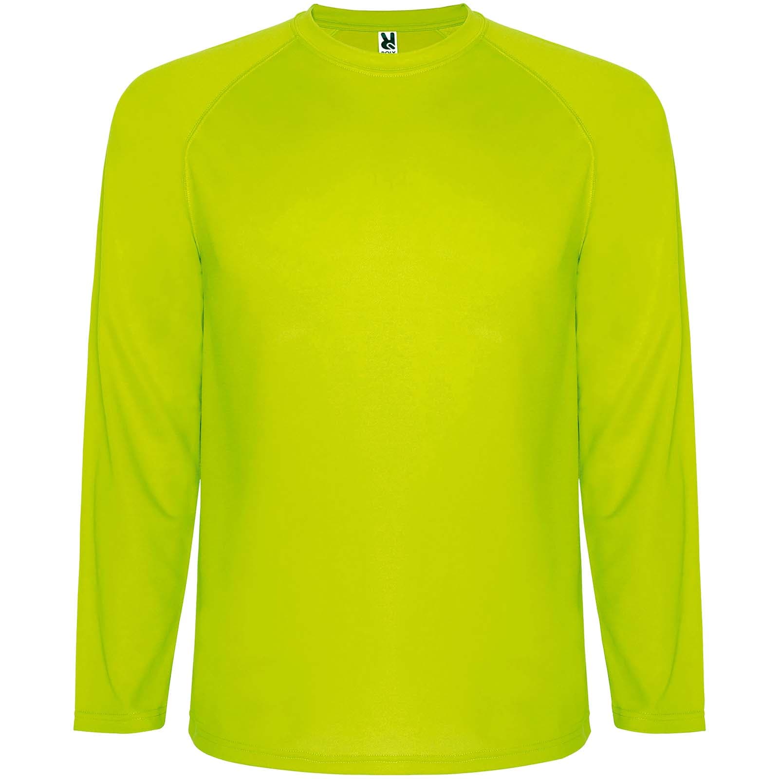 Montecarlo 150 g/m² langermet sports t-skjorte for herre, Fluorgul