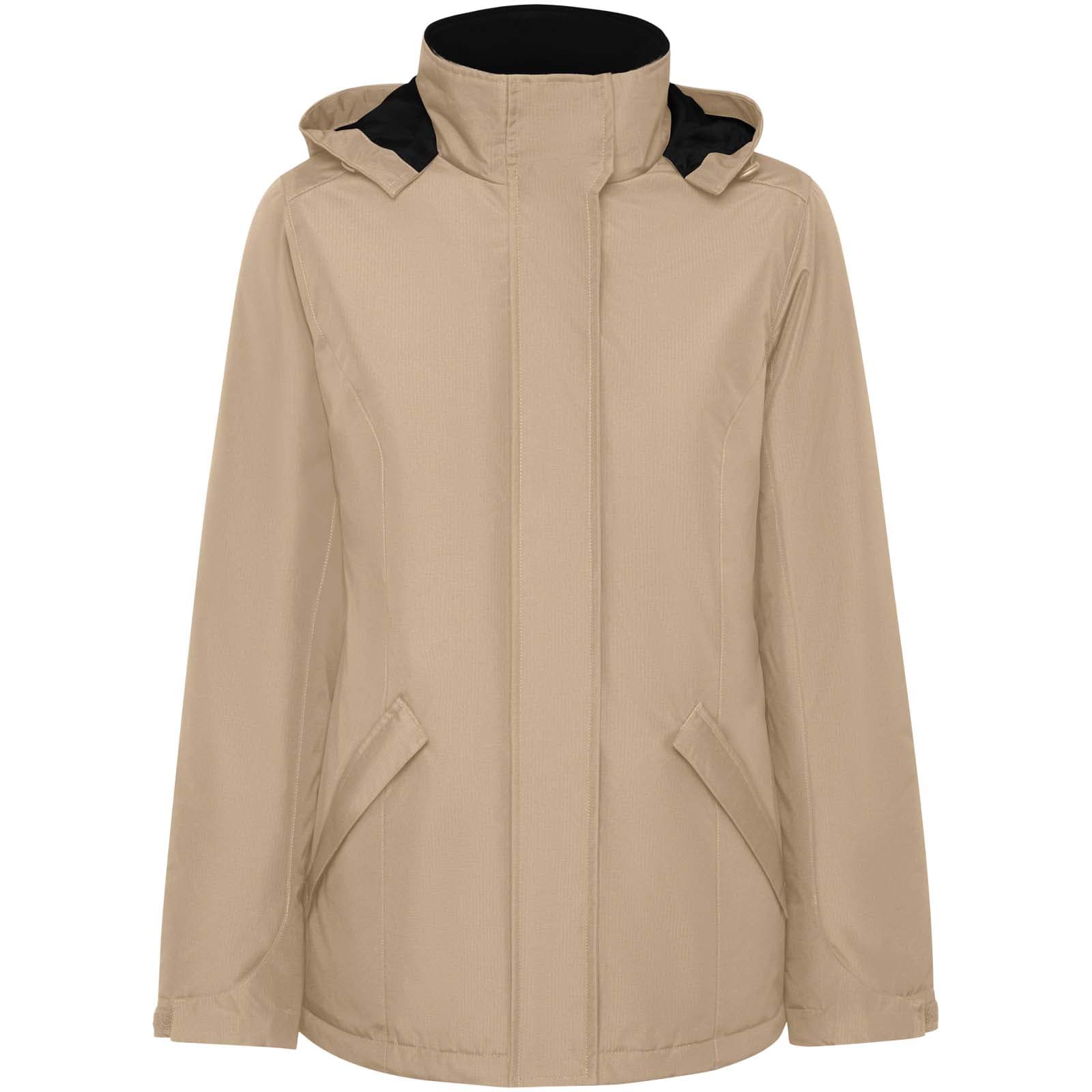 America vattert parkas for dame, Mørk sand