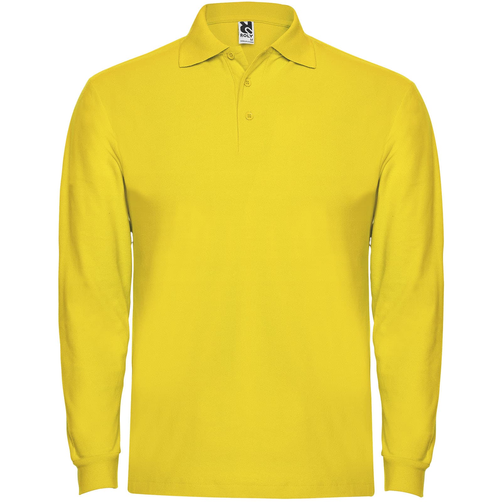Estrella 220 g/m² langermet polo for herre, Gul