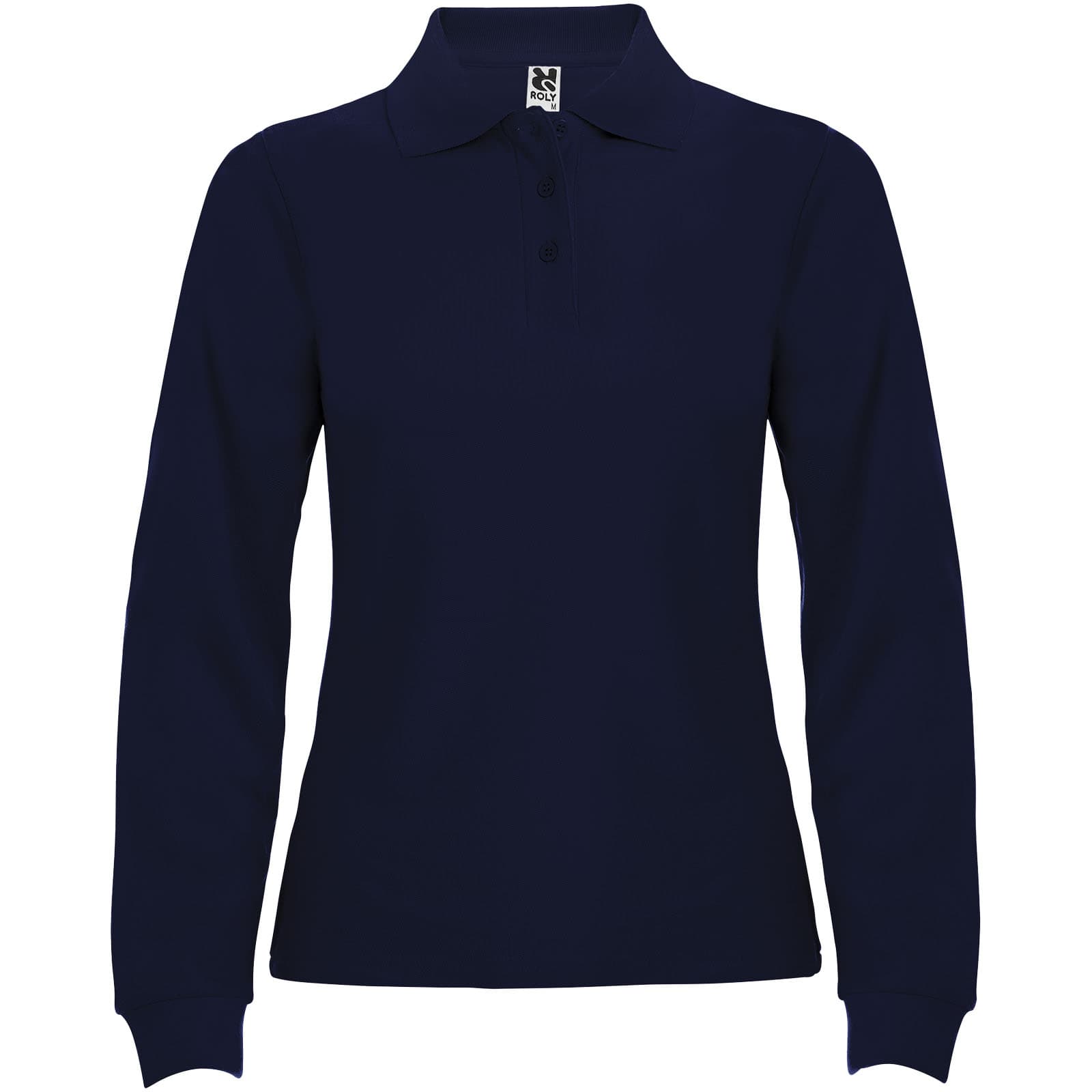 Estrella 220 g/m² langermet polo for dame, Marineblå