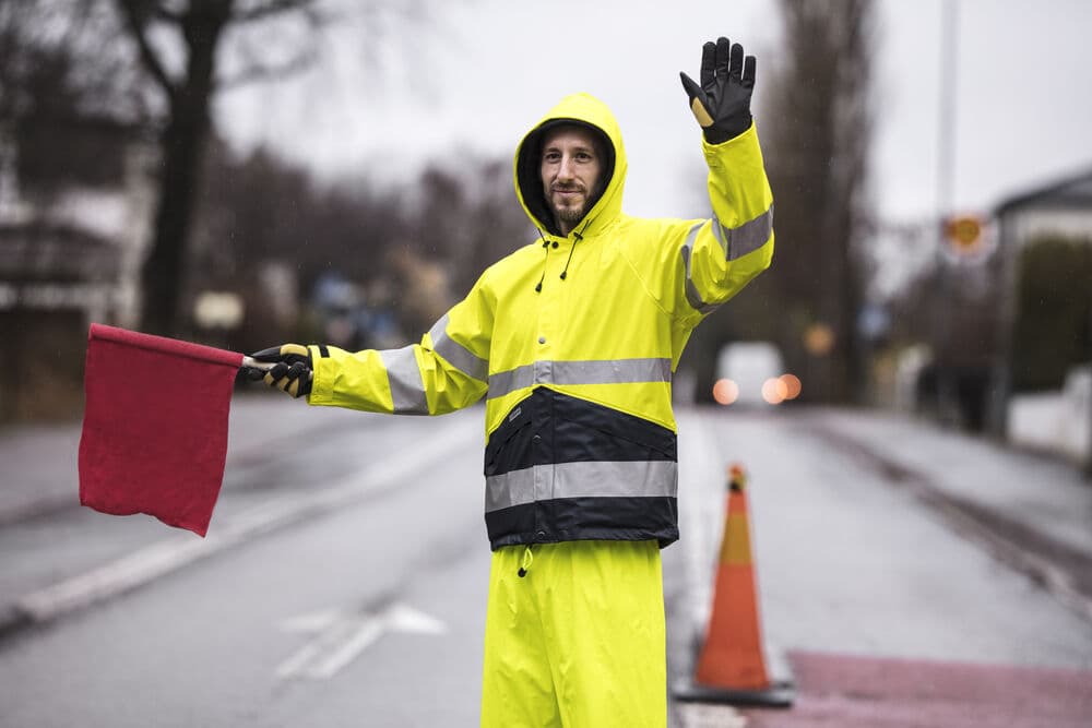HV Regnjakke KL3, På modell 1