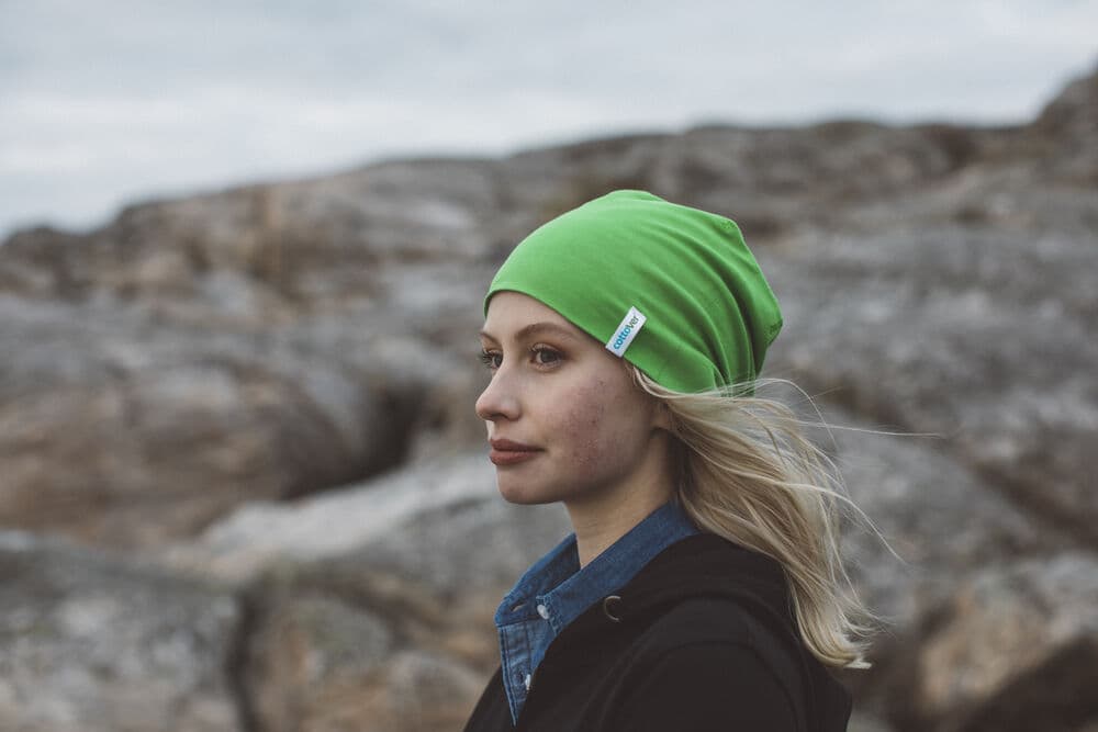 Beanie, På modell 1