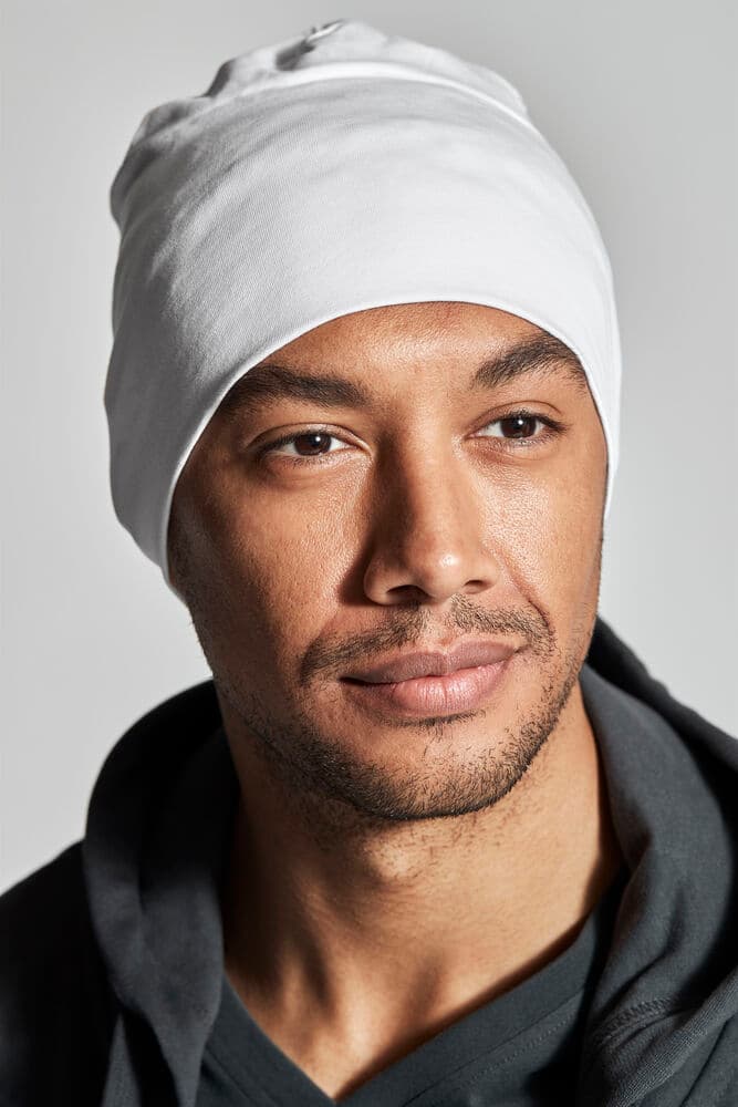 Beanie, På modell 3