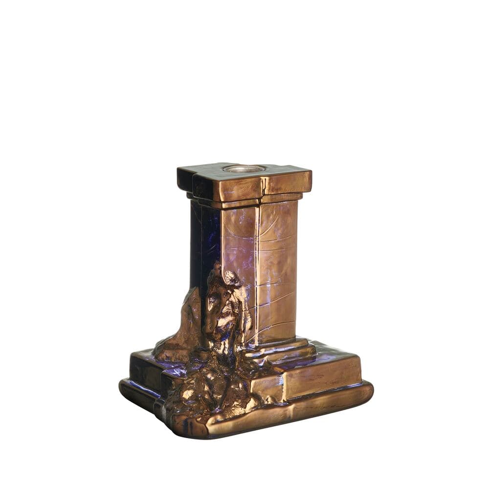 Rocky Baroque candlestick glossy glaze 150mm, På modell 1