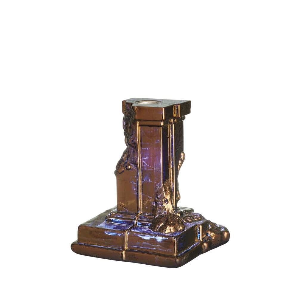 Rocky Baroque candlestick glossy glaze 150mm, På modell 2