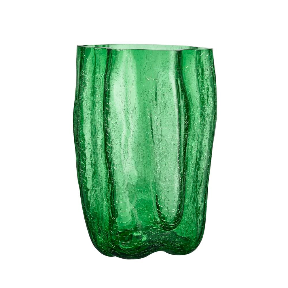 Crackle vase, grønn 370 mm, På modell 4