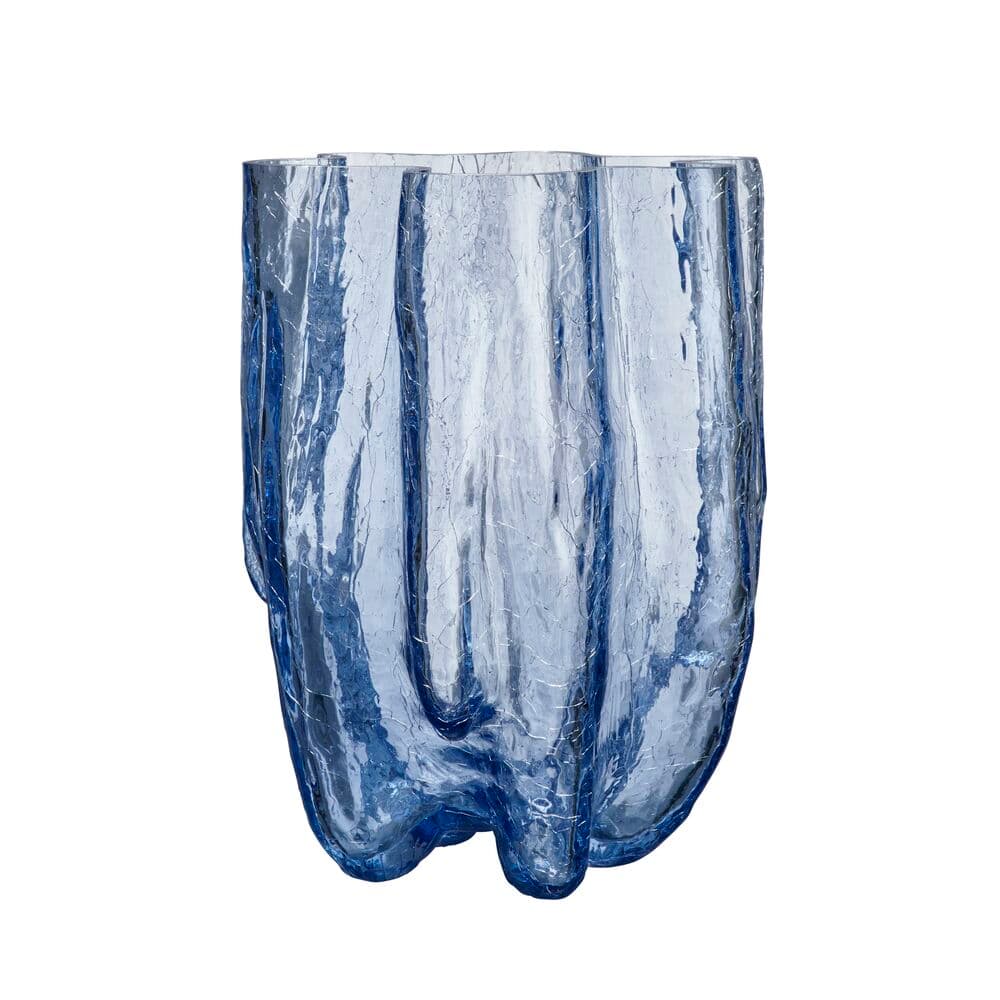 Crackle vase, sirkulert glass 370 mm, På modell 6