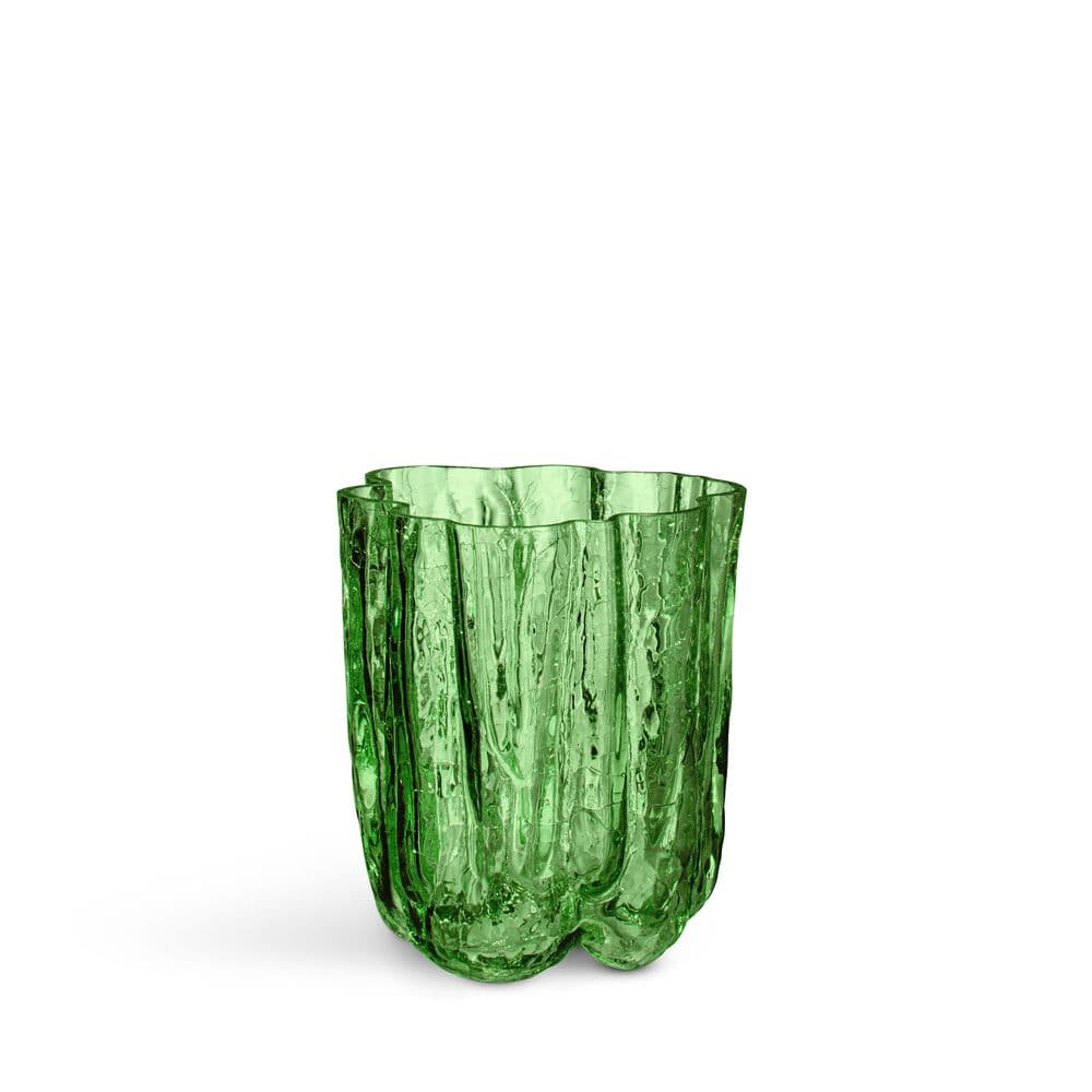 Crackle vase mørkegrønn 121 mm, På modell 1