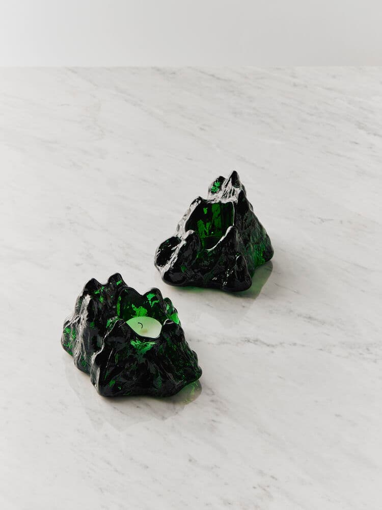 The Rock lyslykt smaragdgrønn 91 mm, På modell 3