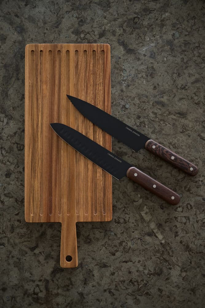 2-pk. Blacksmith kniver med skjærebrett, På modell 1