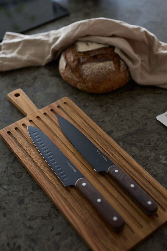 2-pk. Blacksmith kniver med skjærebrett, På modell 2